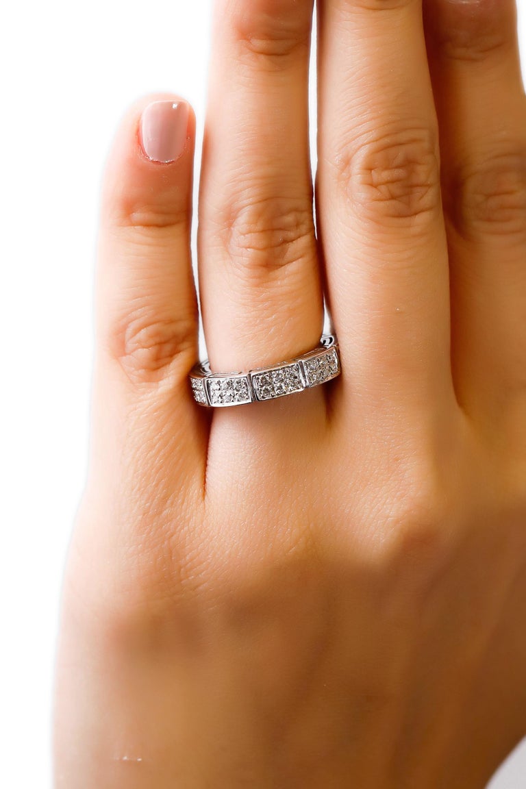 Versace 18 Karat White Gold 1.0 Carat Round Diamond Full Eternity Band Ring  For Sale at 1stDibs | versace ring diamond