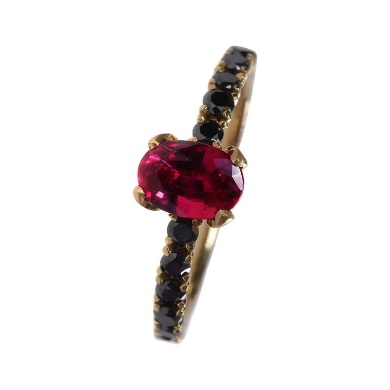 Bague Cocktail En Or Jaune 18 Carats Avec Rubis - Taille 51 - Neuf Avec étiquettes