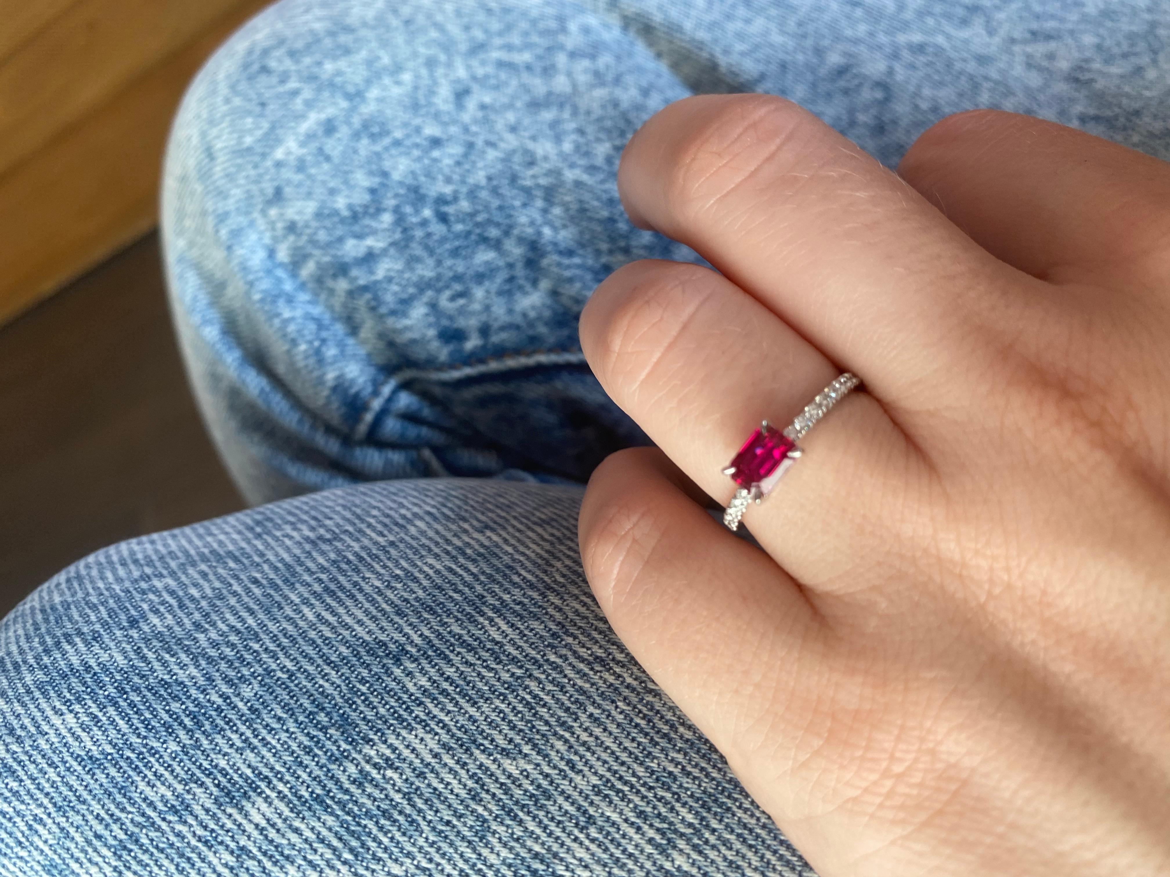 1 Karat unbehandelter roter Rubin-Ring im Zustand „Neu“ im Angebot in Brooklyn, NY