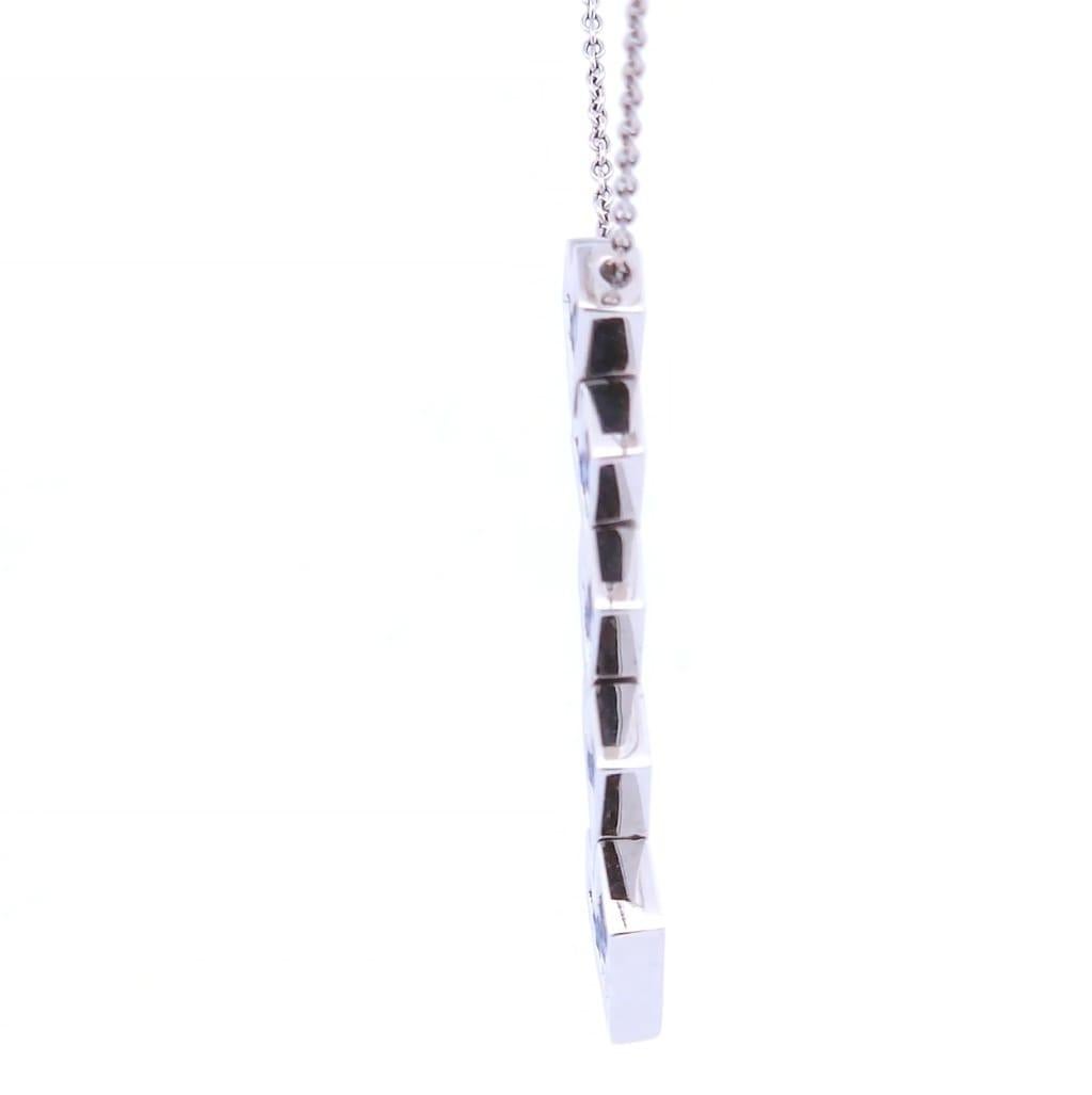 1 Carat Sapphire Necklace in 18K White Gold In New Condition For Sale In Tustin, CA