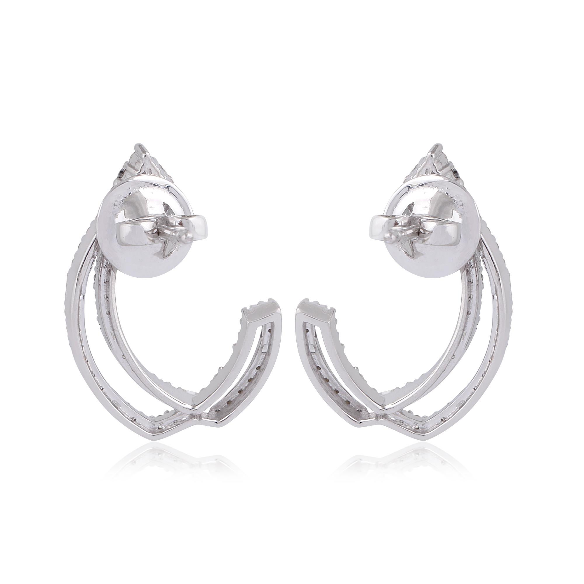 1 Karat SI Reinheit HI Farbe Baguette Diamant Ohrringe 14 Karat Weißgold im Angebot 1