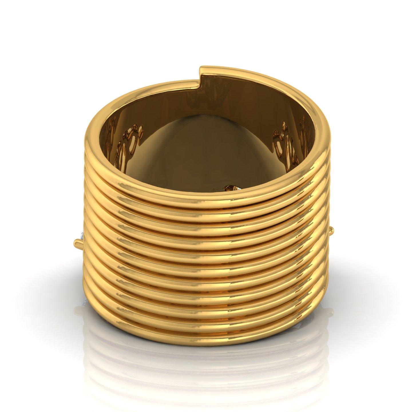 For Sale:  1 Carat SI Clarity HI Color Pear Shape Diamond Spiral Ring 18 Karat Yellow Gold 3