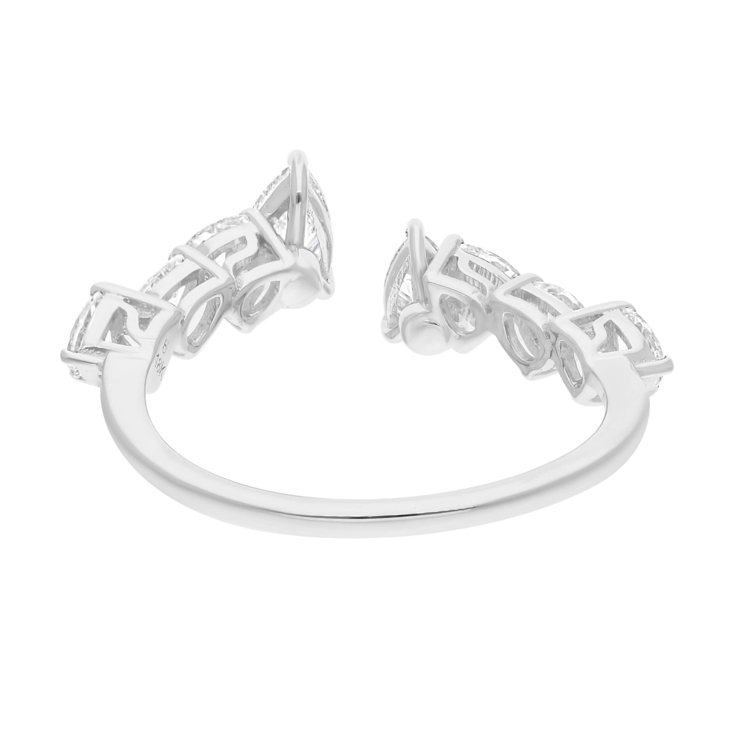 in vendita:  Anello Bypass a fascia aperta in oro bianco 18k con diamante a pera graduato da 1 carato SI/H 4