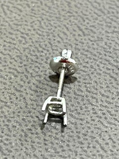 1 Carat  Solitaire Natural Ruby Earrings 4 Prongs Screw Back 14 Karat White Gold