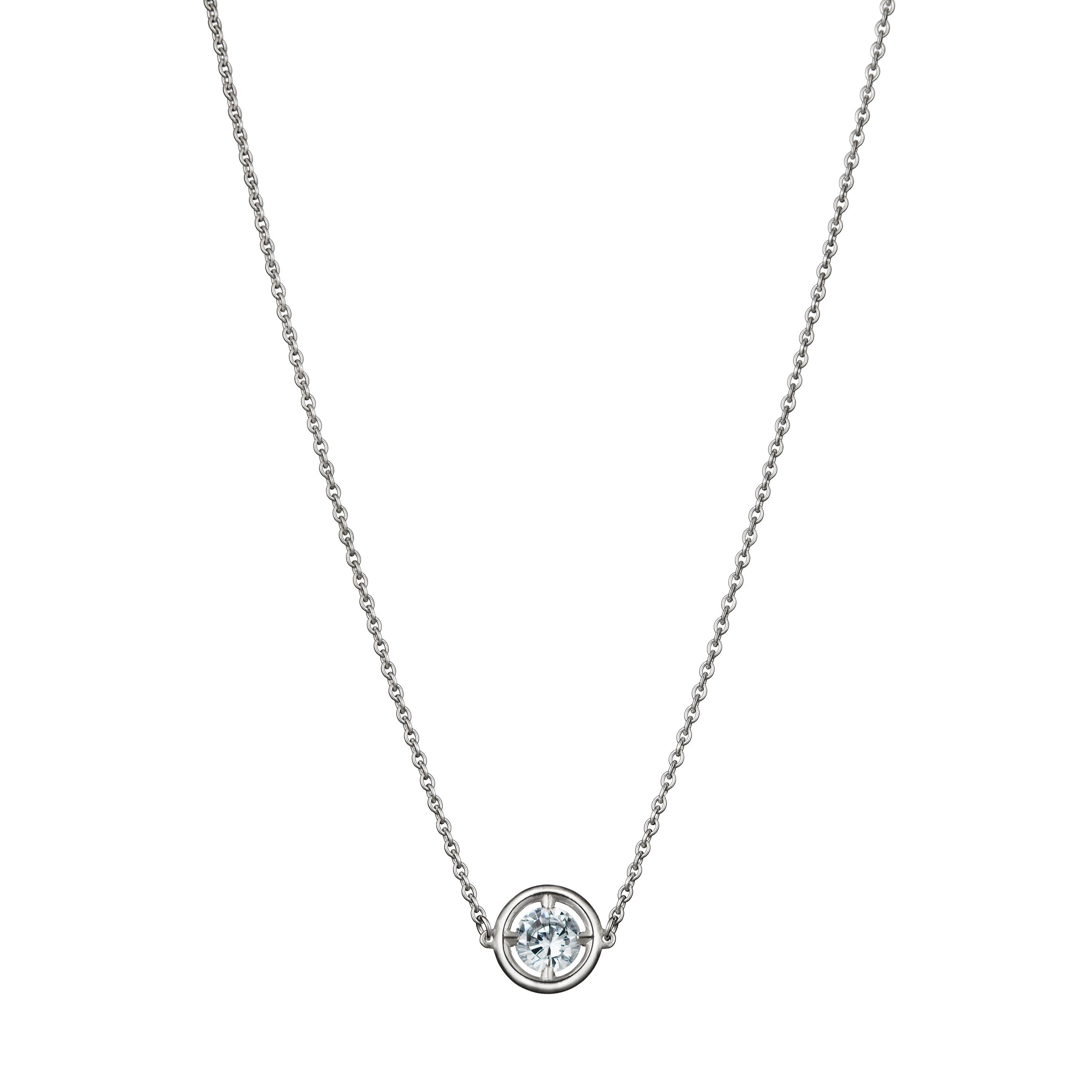 Contemporary 1 Carat Solitaire Traceable Diamond Pendant 18 Karat Gold by Rocks for Life For Sale
