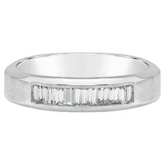 Roman Malakov 1.00 Carat Total Baguette Cut Diamond Men's Wedding Band