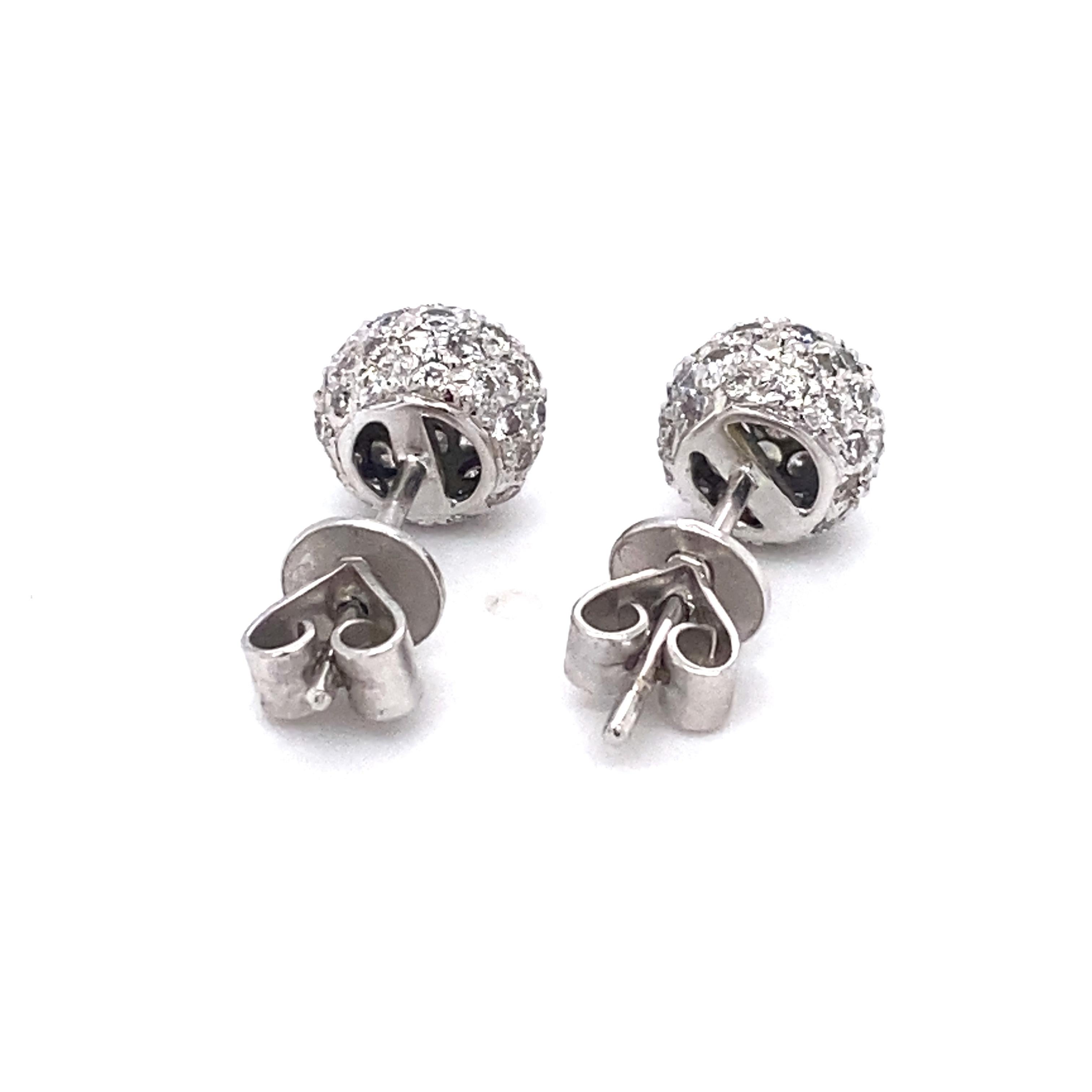 1 carat pave diamond earrings