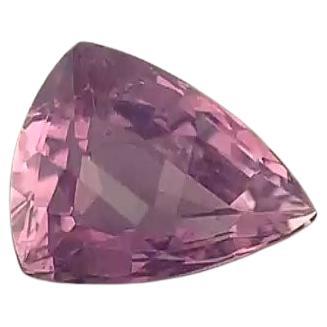 Saphir triangulaire violet-rose de 1 carat non chauffé, certifié GIA