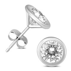 The Eternal Bezel Solitaire Stud Earrings - Featuring 1 Carat of Diamonds
