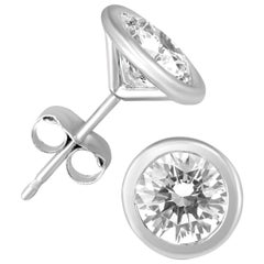 The Eternal Bezel Solitaire Stud Earrings - Featuring 1 Carat of Diamonds