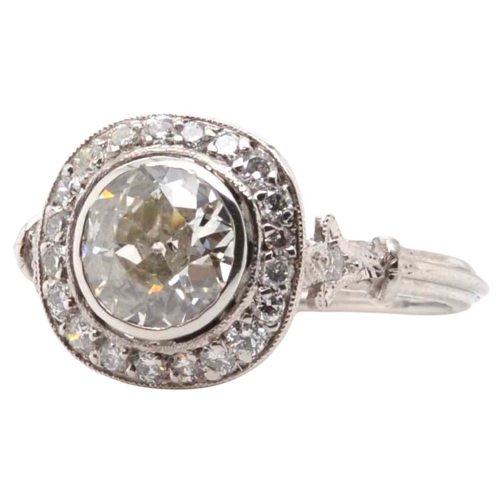 1 carat VS/J diamond ring in platinum For Sale