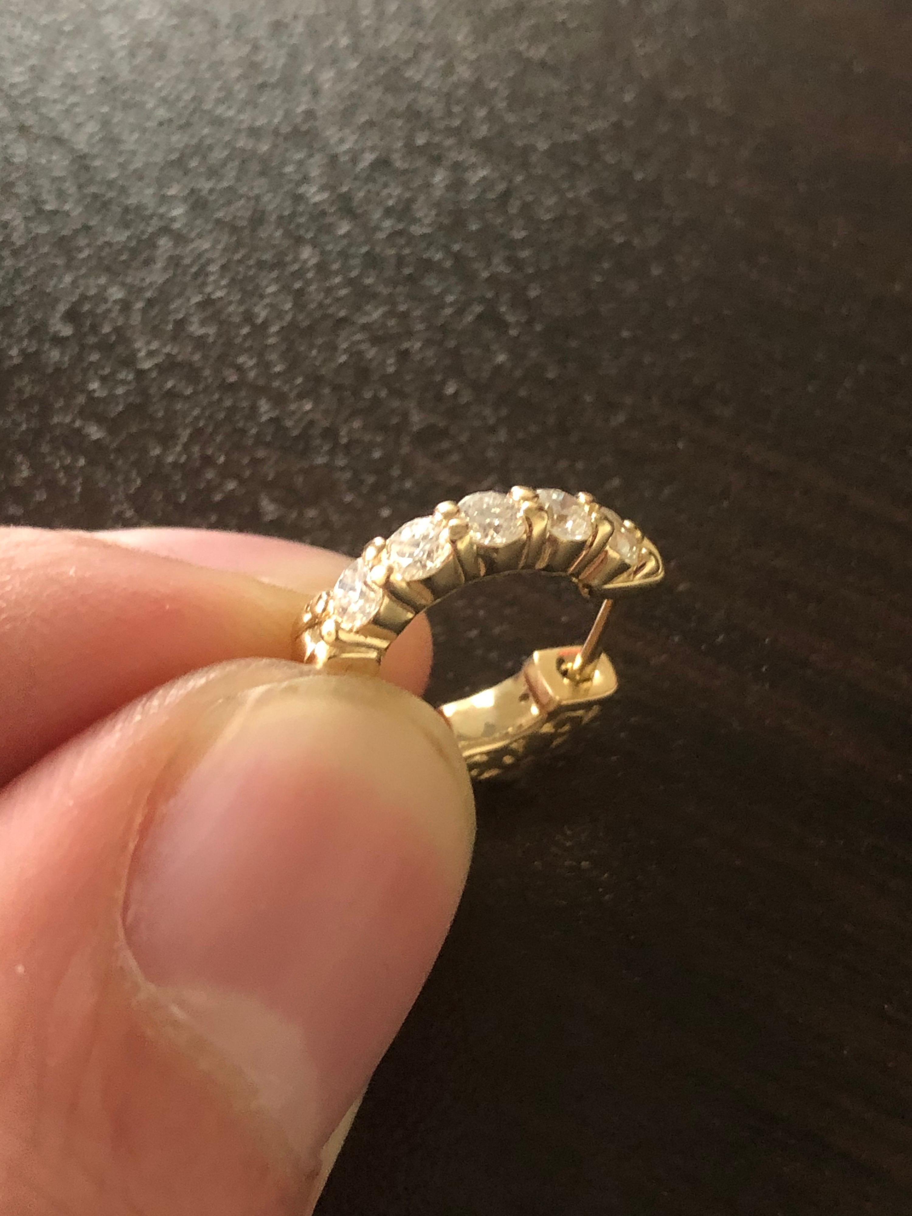Women's 1 Carat Yellow Diamond Huggies For Sale