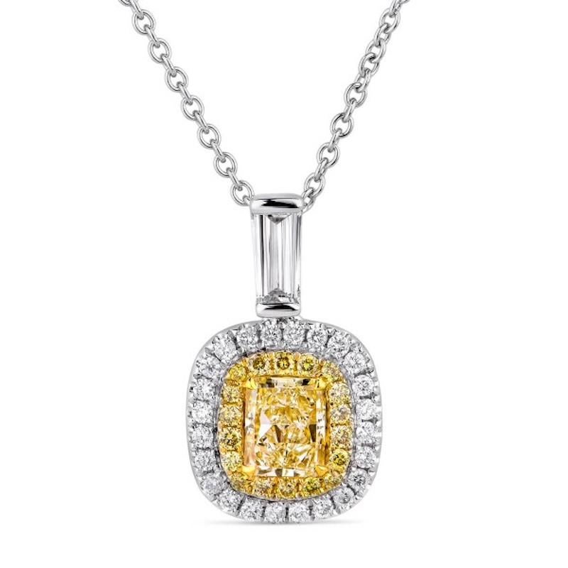 1 Karat gelber Diamant-Halskette im Zustand „Neu“ im Angebot in Miami, FL