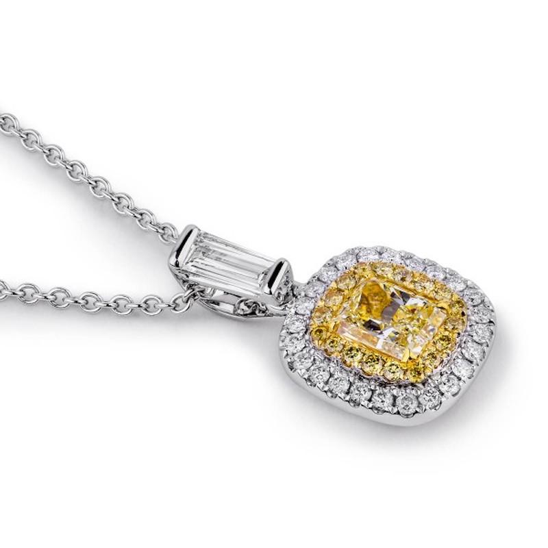 Collier de diamants jaunes de 1 carat Unisexe en vente