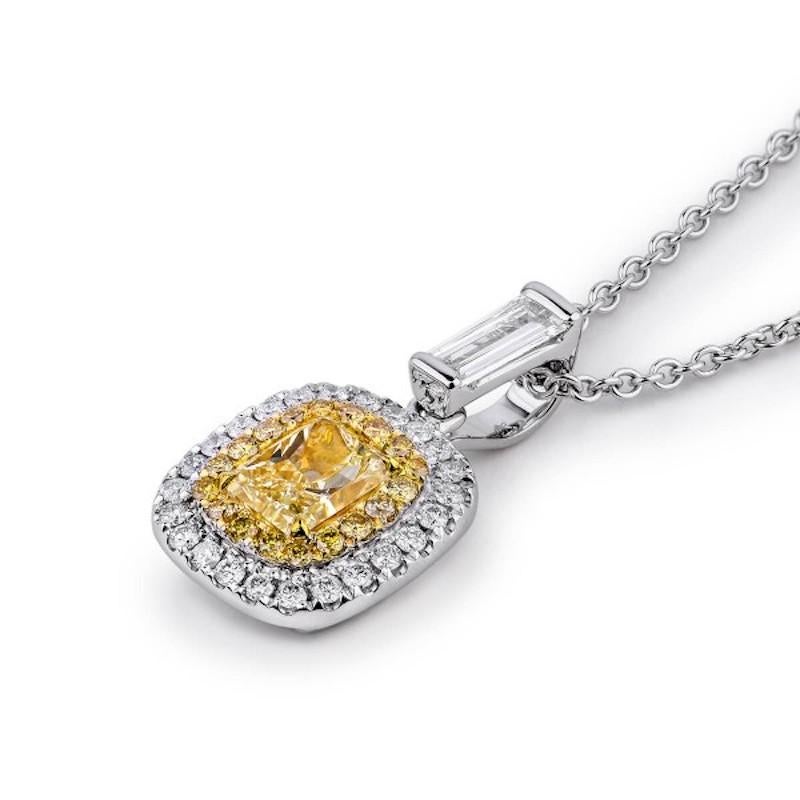 Collier de diamants jaunes de 1 carat en vente 1