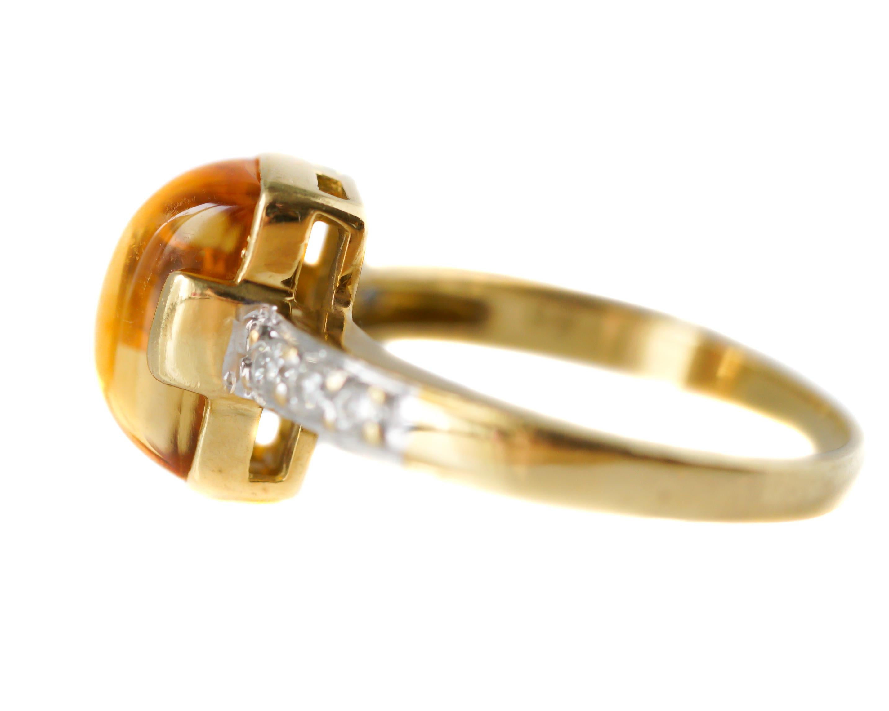 Women's 1 Carat Yellow Sapphire and Diamond 18 Karat Yellow Gold Ring