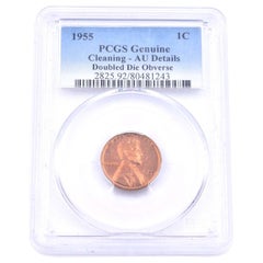 .1 Cent PCGS Genuine 1955 Lincoln Penny Double Die Observe