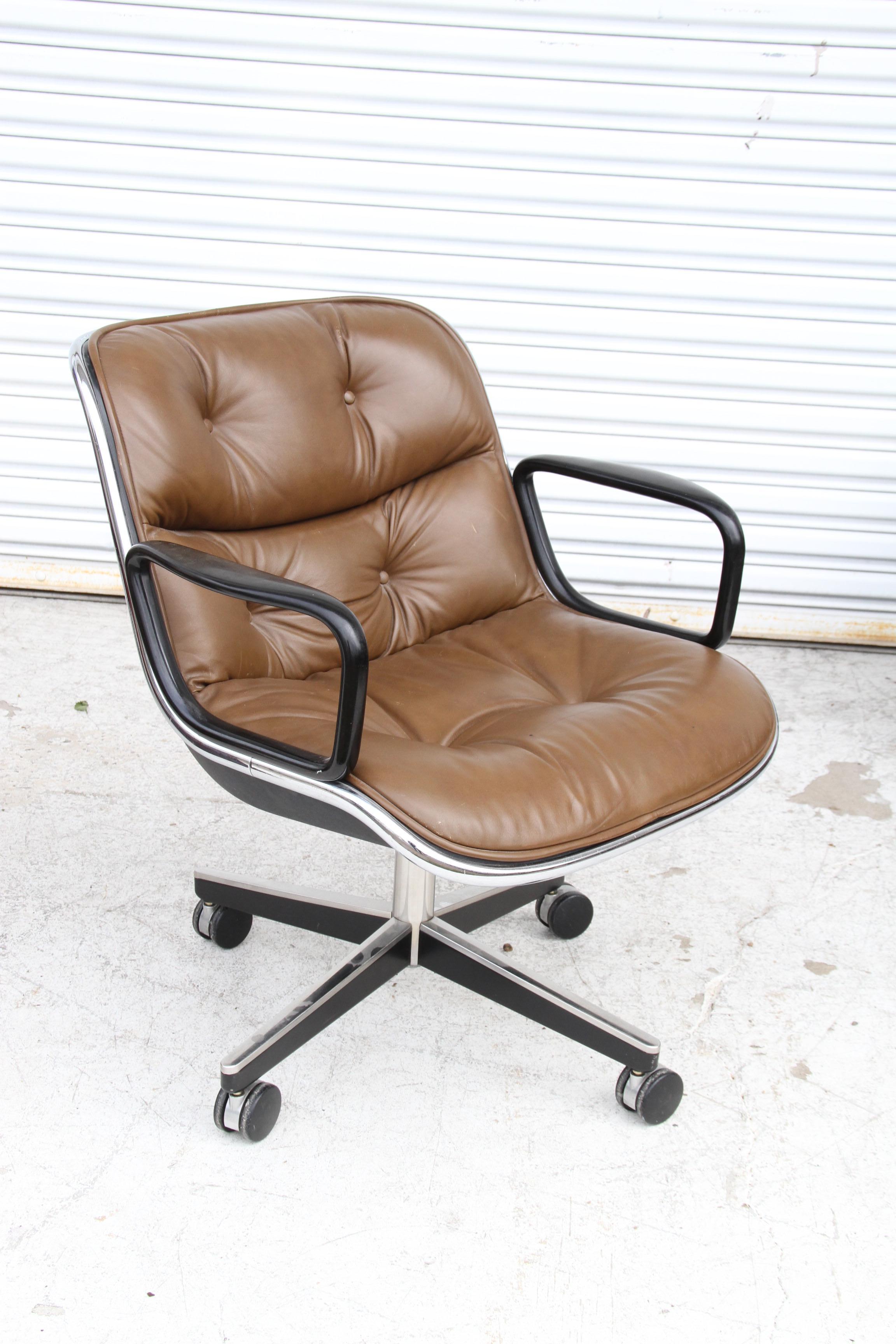 Leather 1 Charles Pollock for Knoll Executive Chairs (4 Available)
