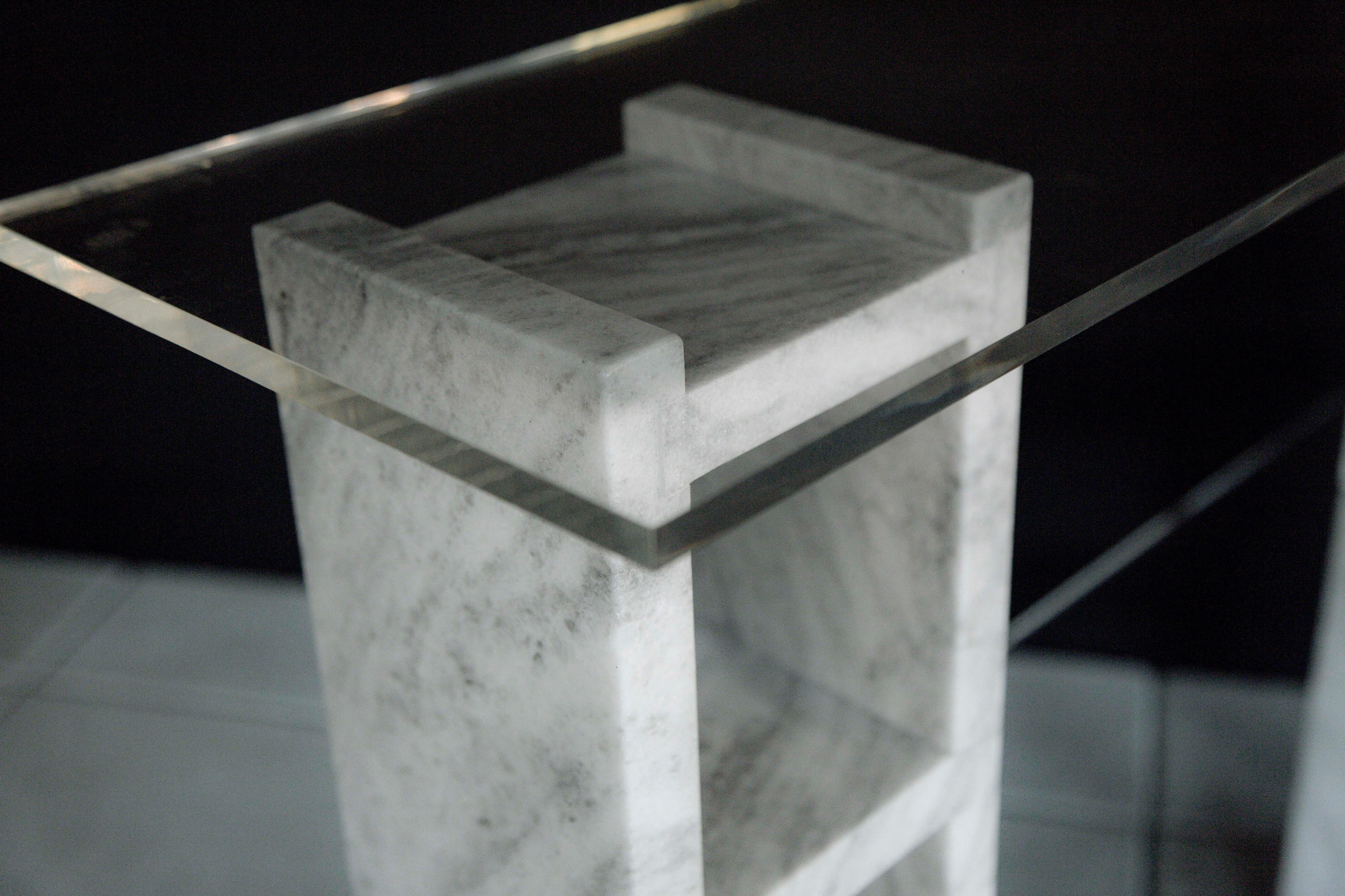Table d'extrémité 1 bloc de cidre, blanc Neuf - En vente à Brooklyn, NY