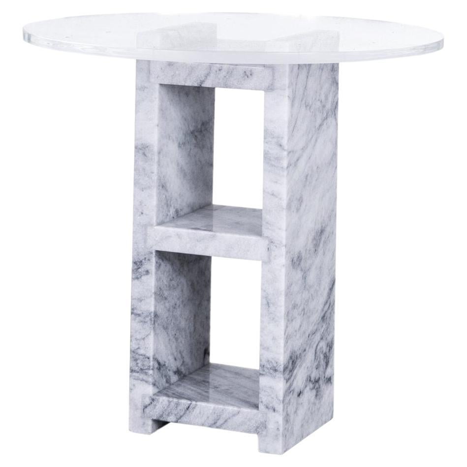 1 Cinder Block End Table, White For Sale