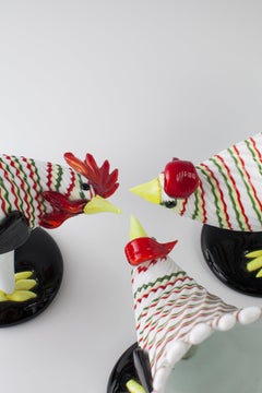 1 Cock and 2 Hens from Fulvio Bianconi for Venini, 1954