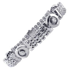 Bracciale da uomo con diamante a castone da 1 carato in oro massiccio 14k A Link 45,6g