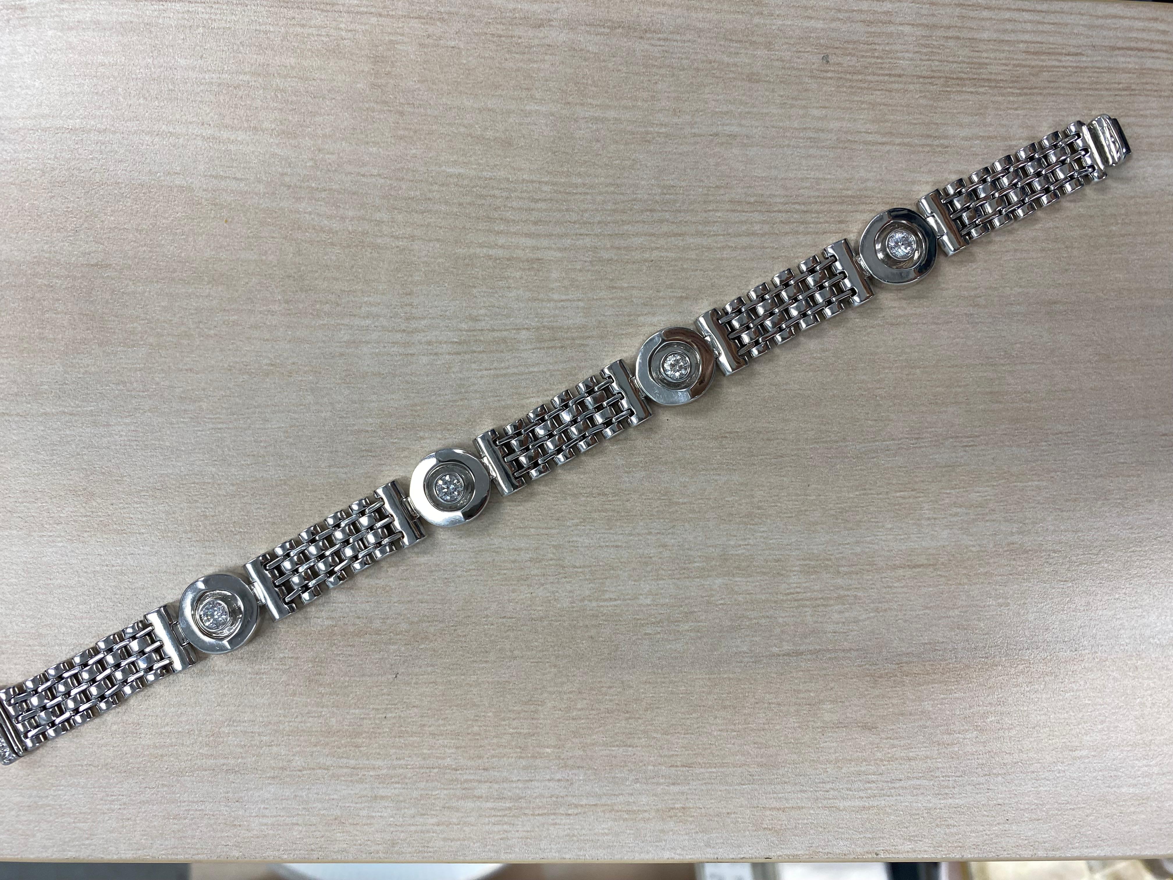 1 ct bisel de diamantes pulsera para hombre estilo Rolex Link 14k oro blanco macizo 45,6g en venta 4