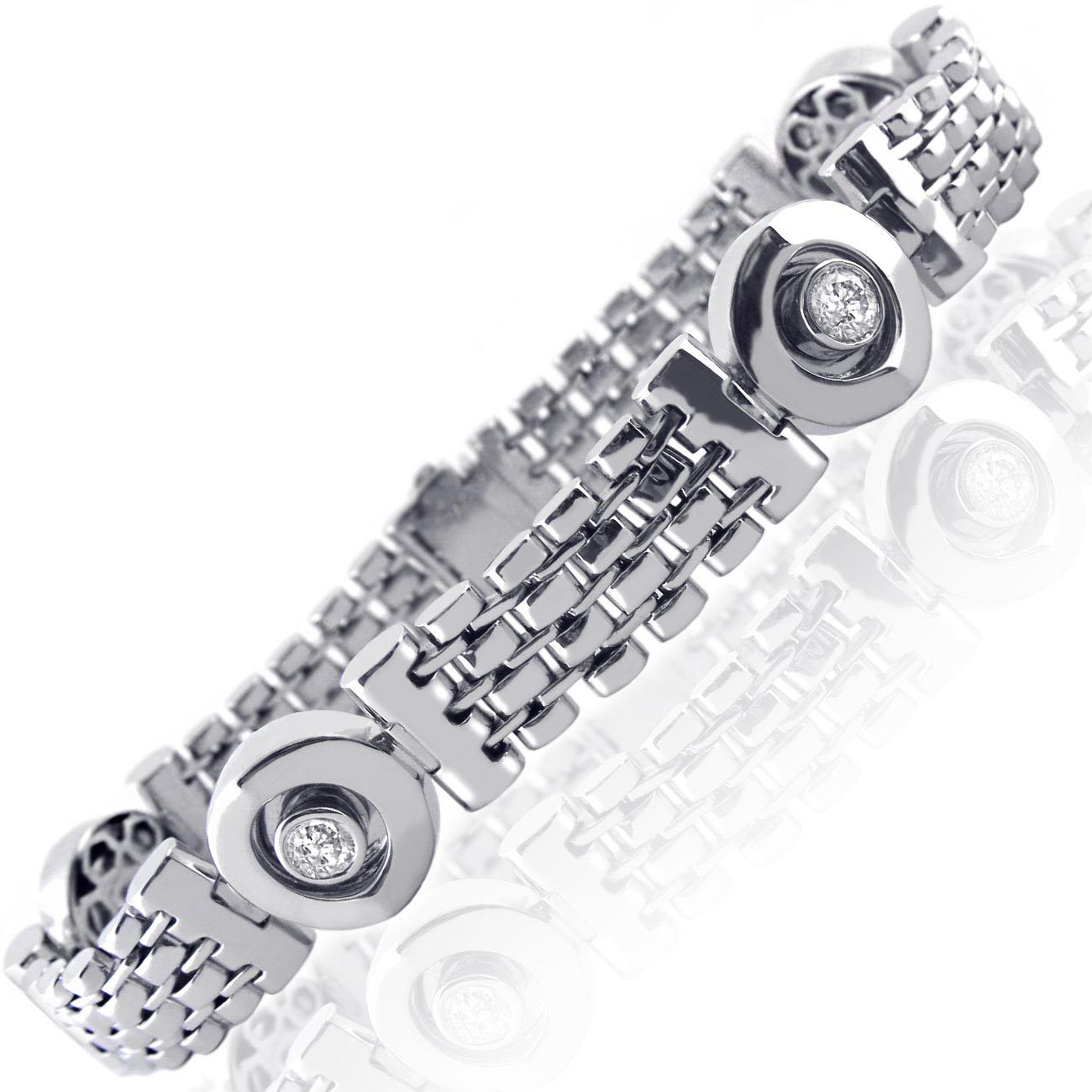 1 ct bisel de diamantes pulsera para hombre estilo Rolex Link 14k oro blanco macizo 45,6g en venta 5