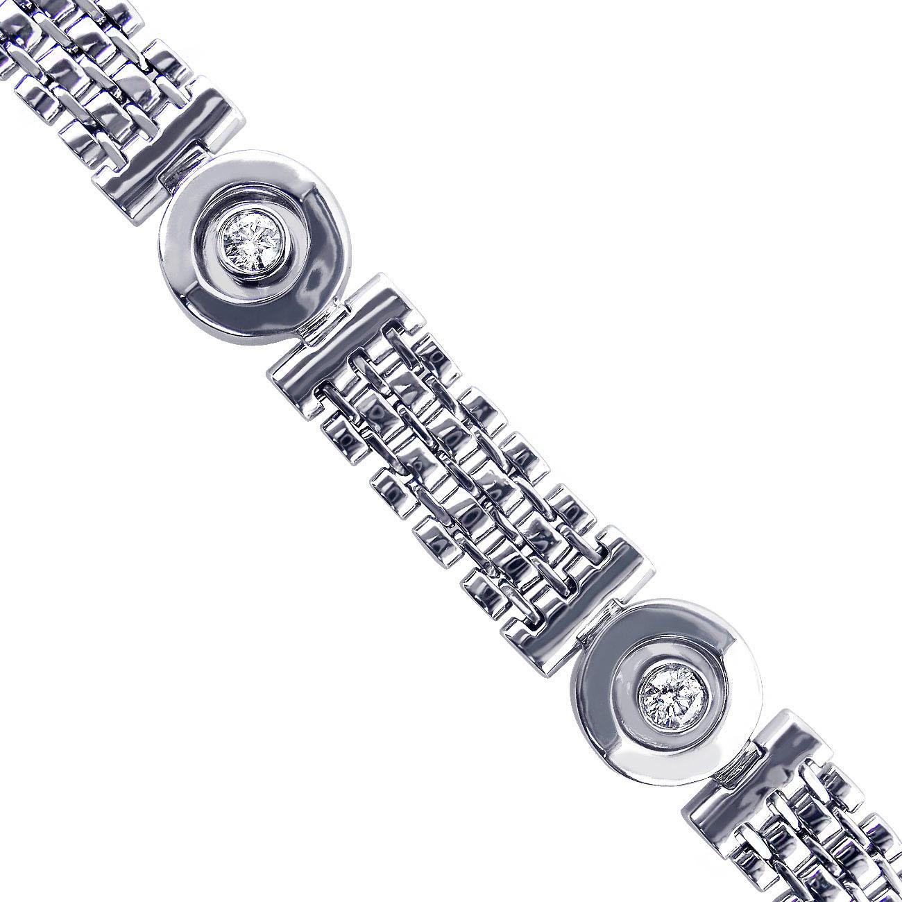 1 ct bisel de diamantes pulsera para hombre estilo Rolex Link 14k oro blanco macizo 45,6g en venta 7