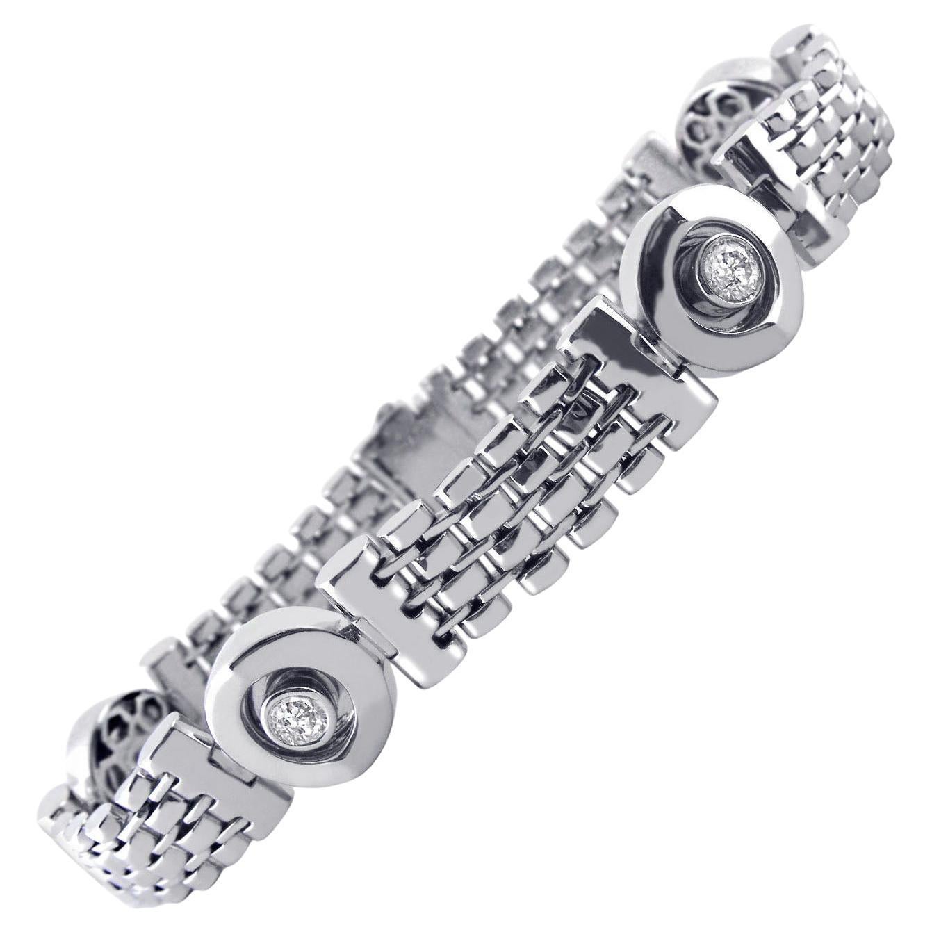 1 Ct Bezel Diamond Men's Bracelet Rolex Style Link 14k Solid White Gold 45.6g