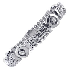 1 Ct Bezel Diamond Men's Bracelet Rolex Style Link 14k Solid White Gold 45.6g