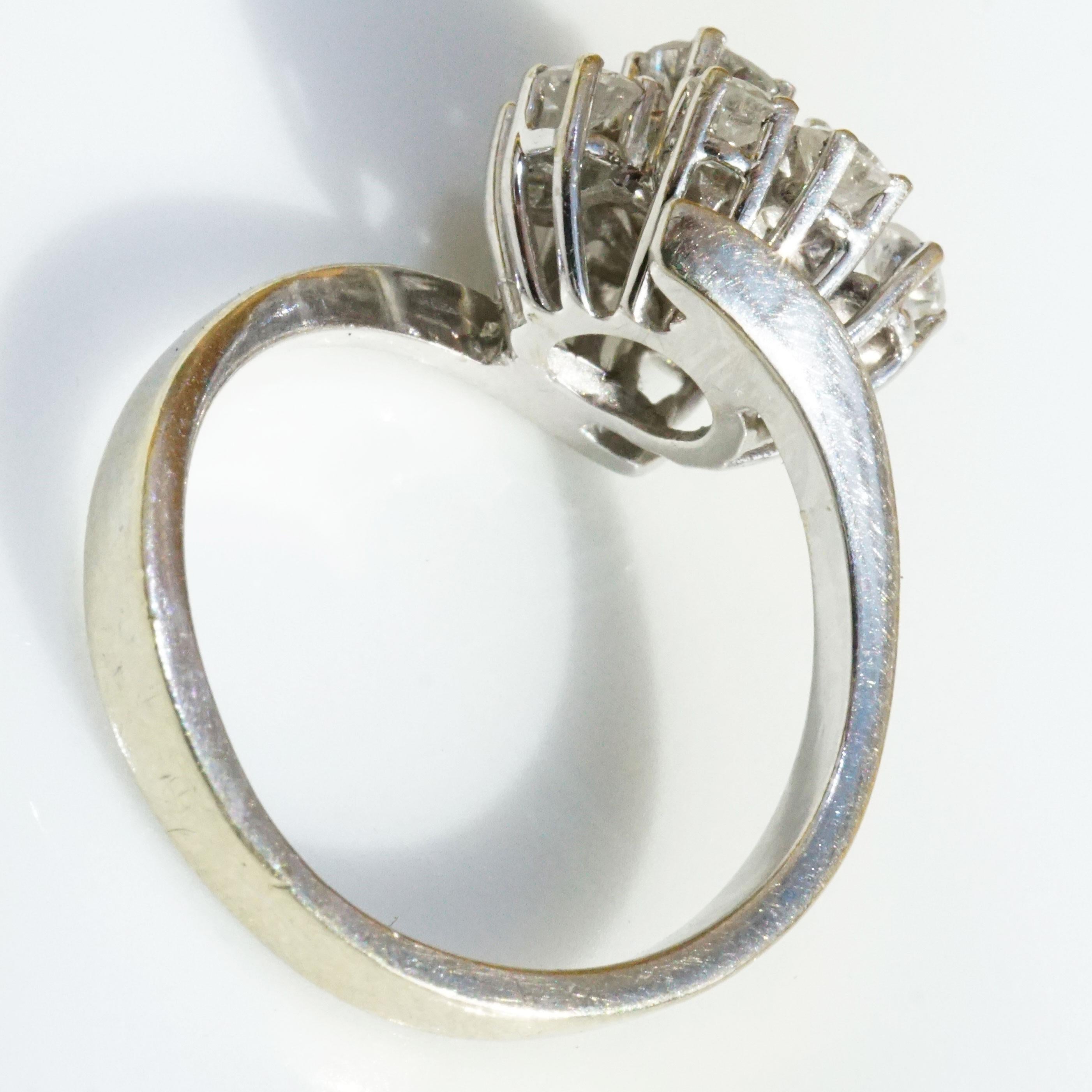 Brillant Ring Diamanten 1 ct was für ein charmanter Stil 10 Vollschliff Diamanten W / SI  im Angebot 3