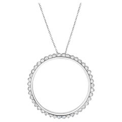 1 CT Circle of Life Diamant-Halskette 14k Weißgold