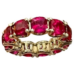1 Ct Each Cushion Shape Treated Ruby 11 Ct Anniversary Eternity Band/Ring 14KWG