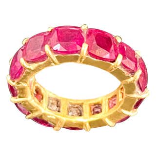 Diamond Ruby Chain Ring For Sale (Free Shipping) at 1stDibs