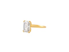1 ct Emerald cut moissanite 14k gold ring.