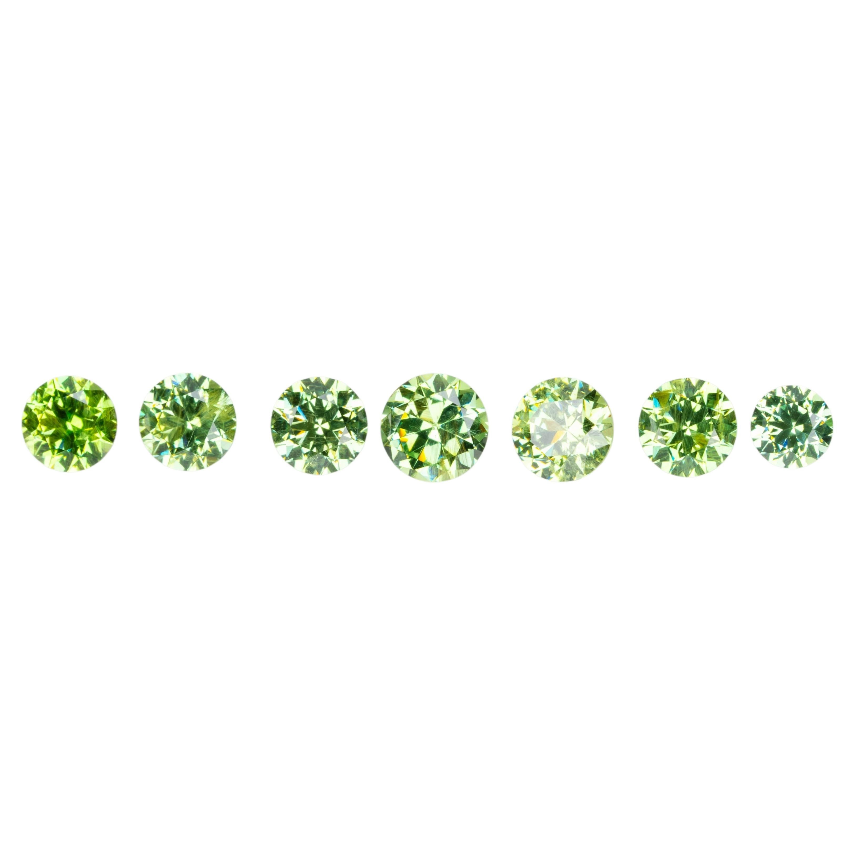 1 ct, Faceted Russian demantoid garnet set