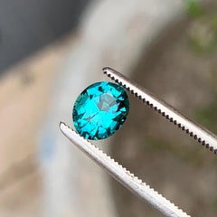 1 ct, tourmaline naturelle de couleur bleu lagon, de forme ovale, pour bijoux, 7 mm