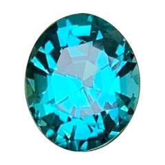 1 ct, tourmaline naturelle de couleur bleu lagon, de forme ovale, pour bijoux, 7 mm