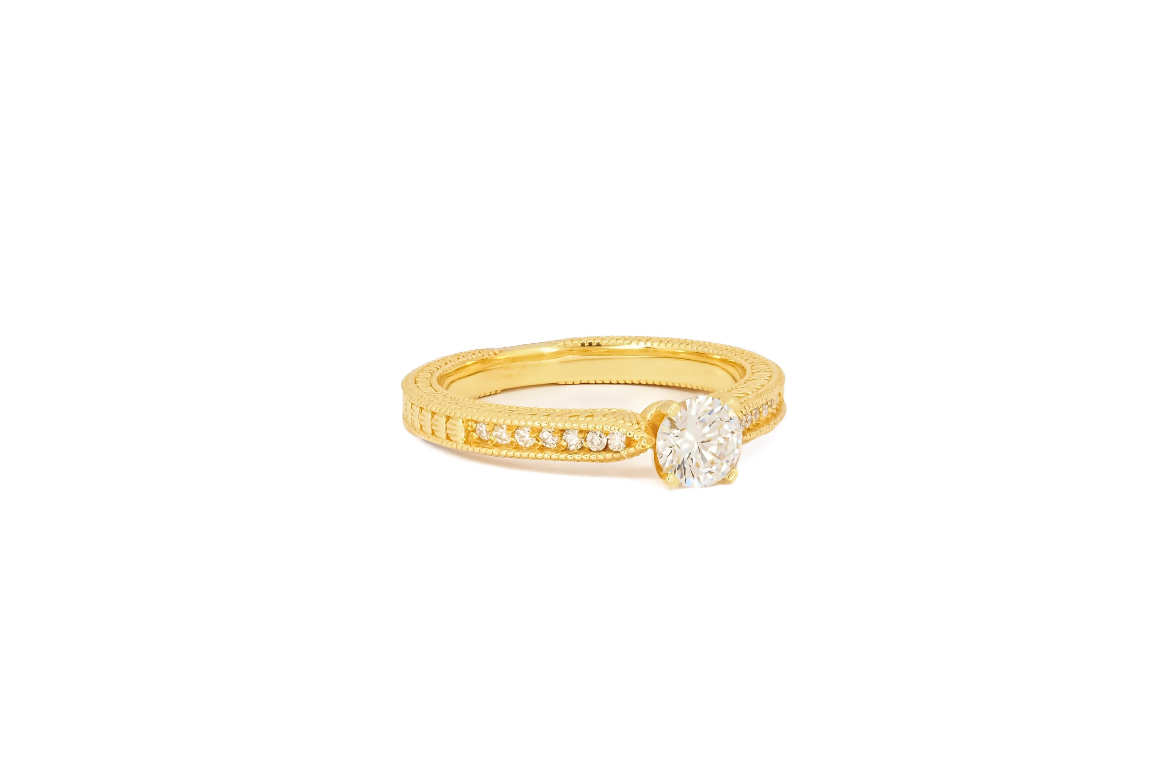 En venta: Anillo de compromiso de oro de 14k con moissanita de 1 ct  5