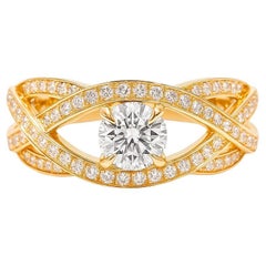 Anello di fidanzamento in oro 14k con moissanite da 1 carato.