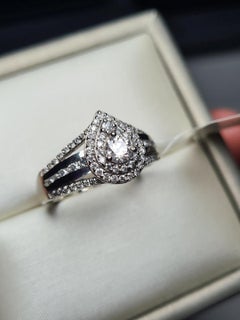 1 Ct Moissanite Cluster Women Engagement Ring 925 Sterling Silver Ring.