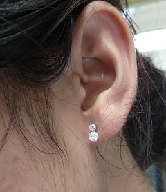 Orecchini di Moissanite 1 CT in Argento 925 Orecchini pendenti con 2 pietre di Moissanite