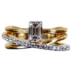 Used 1 CT Moissanite Emerald Round Engagement Ring 925 Sterling Silver Wedding Gift.