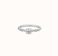 1 CT Moissanite Engagement Ring 925 Sterling Silver Round Shaped Ring For Her.