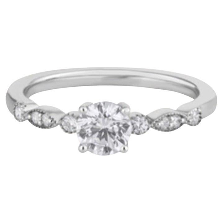 1 CT Moissanite Engagement Ring 925 Sterling Silver Round Shaped Ring For Her.