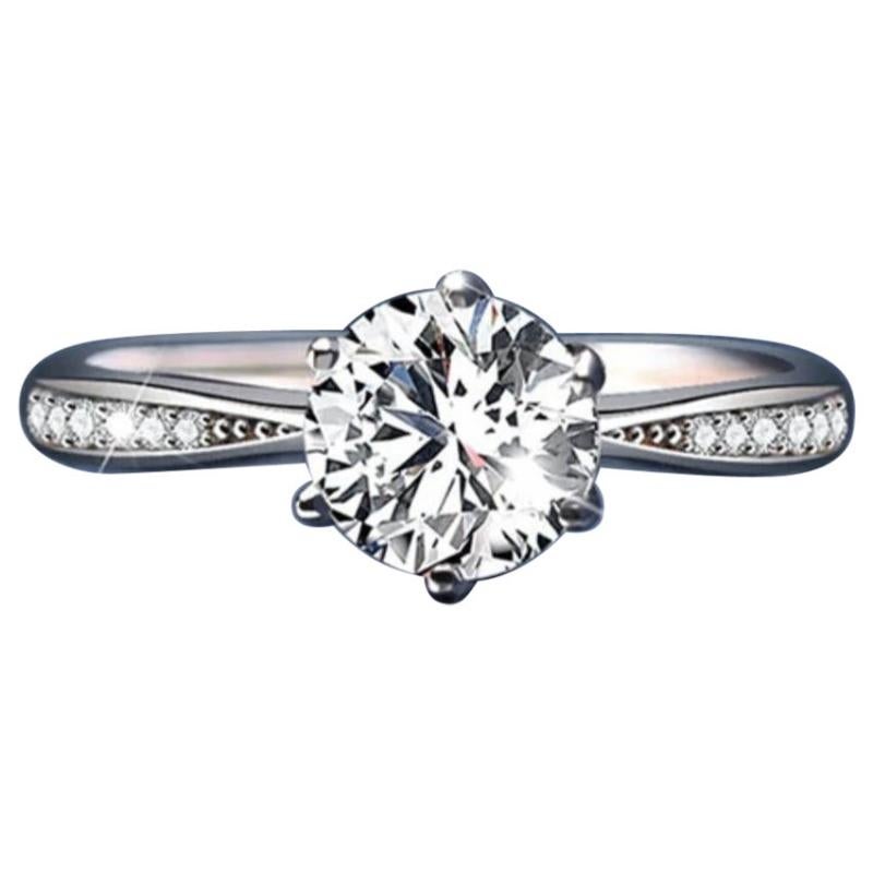 1 ct Moissanite Oval Shaped Solitare Ring 925 Sterling Silver Wedding Gift