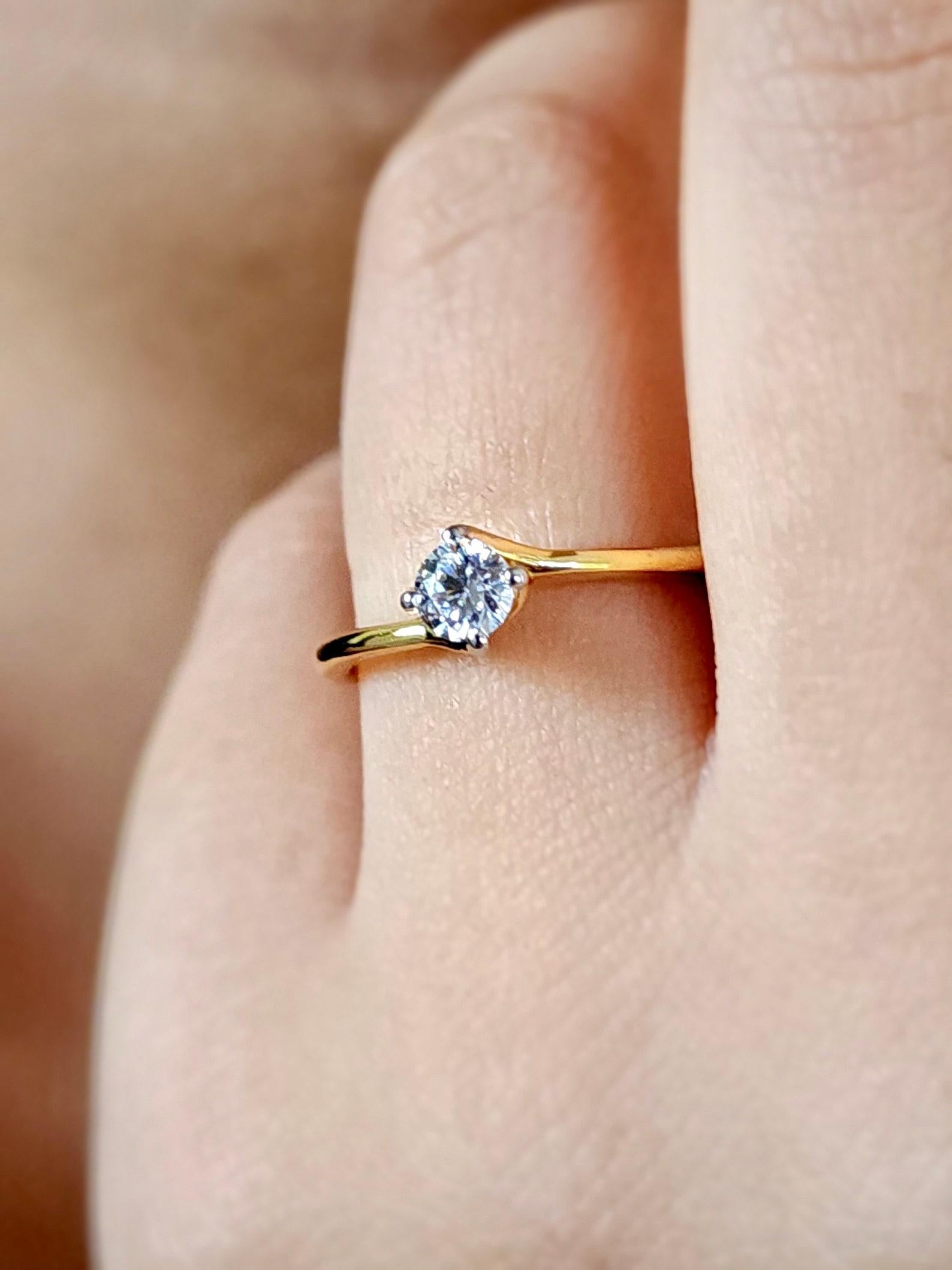 Art Deco 1 CT Moissanite Ring 925 Sterling Silver Solitaire Engagement Ring Gift For Her