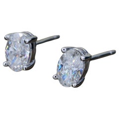 1 Ct Moissanite Stud Earrings 925 Sterling Silver Oval Moissanite Earrings Gift