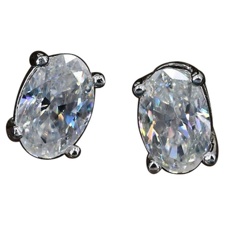 1 Ct Moissanite Stud Earrings 925 Sterling Silver Oval Moissanite Earrings Gift